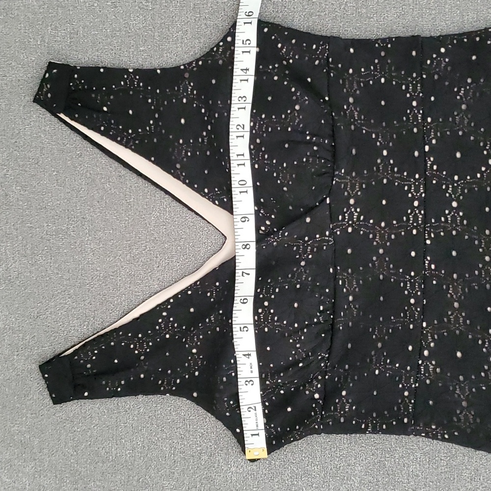 🆕️ ENFOCUS STUDIO Black Lace V-Neck Bodycon Sleeveless Dress SIZE: 8 - Picture 5 of 8
